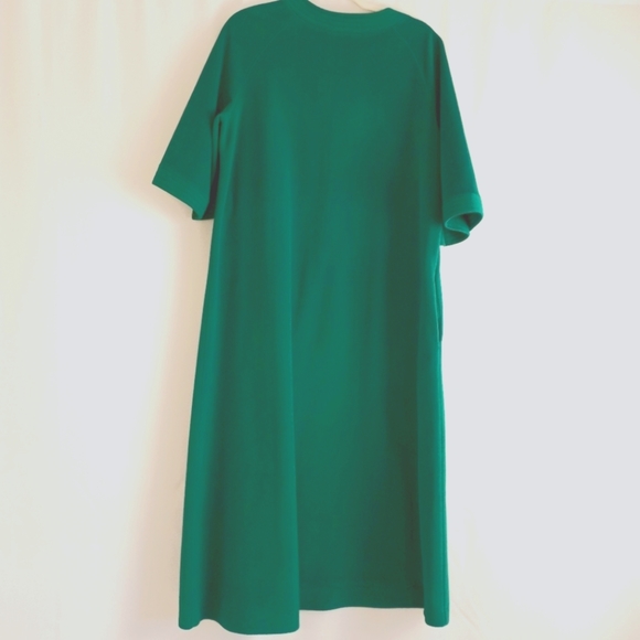 VINTAGE 70'S VANITY FAIR EMERALD GREEN VELOUR HOUSECOAT SIZE MEDIUM - Picture 2 of 6